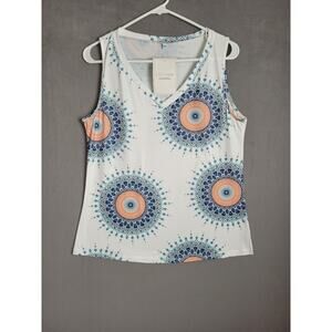 ETCYY NEW Womens Summer Top V Neck Tank Top Sleeveless Loose Fit Medium